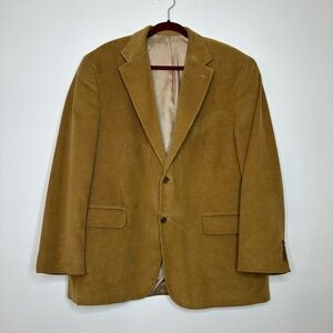 VTG Lands End Men’s Corduroy 46R Blazer Sport Jacket Camel Academia 90’s Preppy